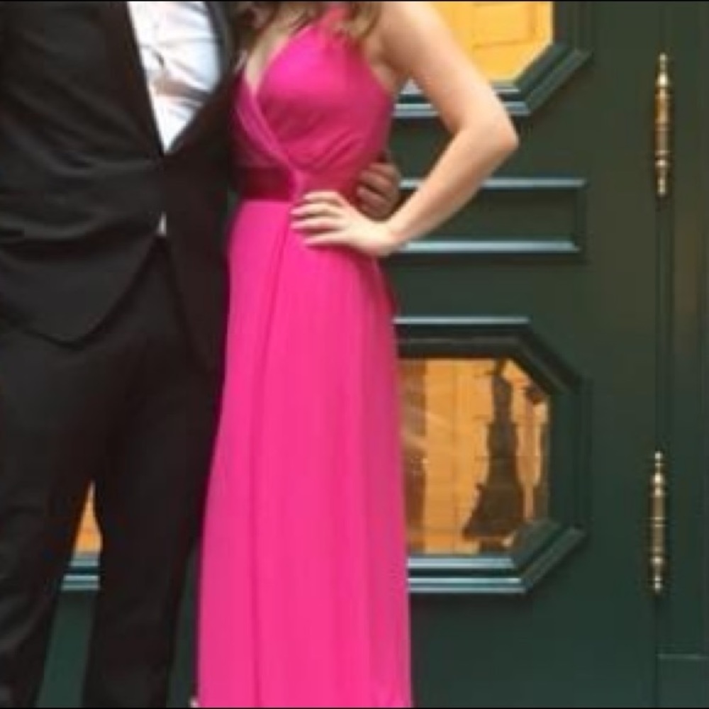 Fuchsia bridesmaid dress from David’s Bridal